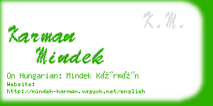 karman mindek business card